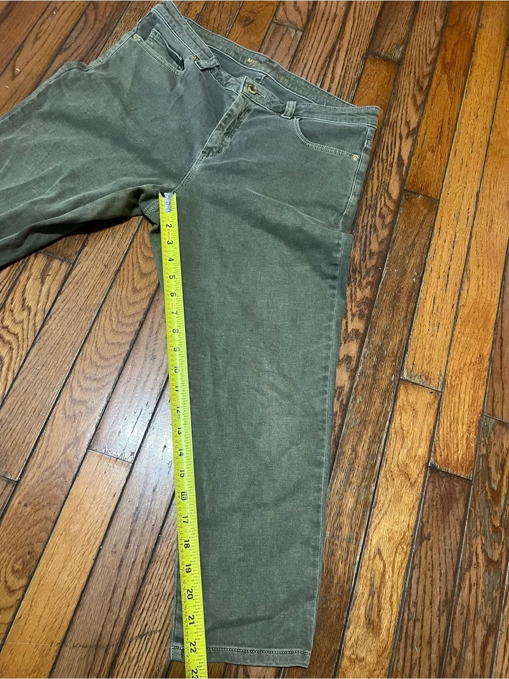 Michael Kors Jeans Womens 10 Green Izzy Skinny Cropped Casual Pants Denim